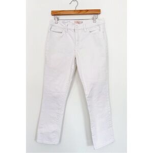Tory Burch || Pardon My French Straight Jeans Logo Pocket White 28